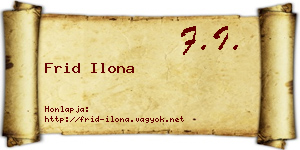 Frid Ilona névjegykártya